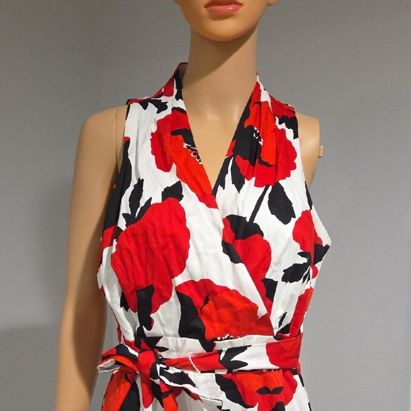 London Times Red and Black Halter Sundress - Picture 3 of 11